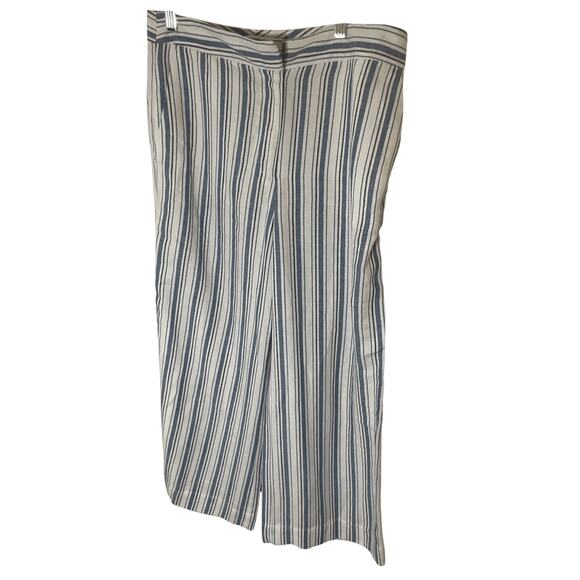 Loft 6p Wide Leg Cotton Breton Stripe Old Money Quiet Luxury Sailor Chic Pants - Picture 1 of 6